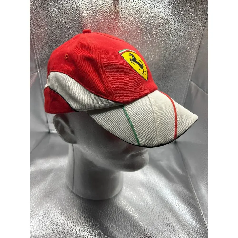 Ferrari Scuderia Adjustable Baseball Cap Red White Racing Hat Embroidered Logo‎